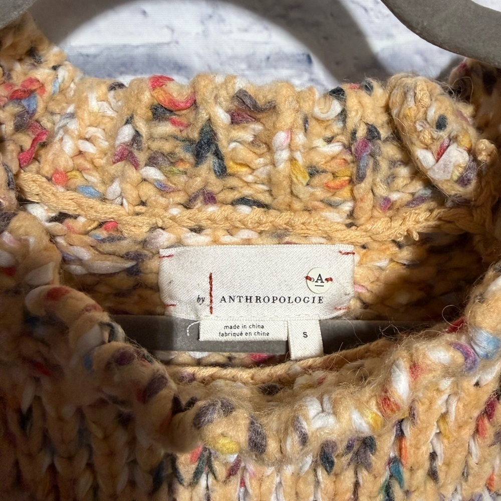 By Anthropologie Chunky Knit Sweater with Multicolor Accents, Size Small - Picture 5 of 15